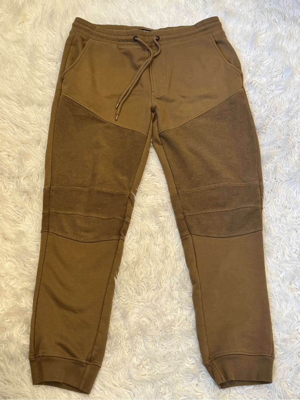 Hudson Los Angeles Moto Jogger Sweatpants Tan Cotton Blend Men’s L